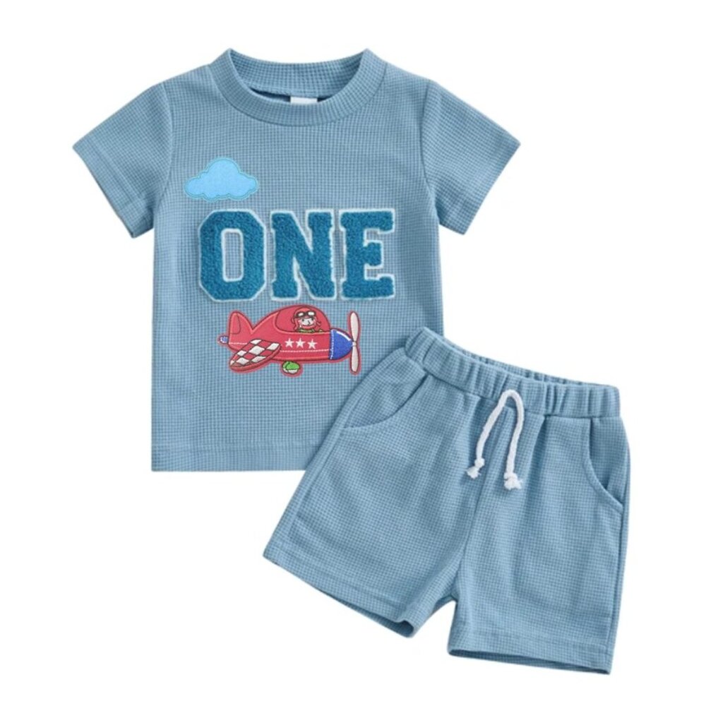 Aviator Boy First Birthday Outfit Clothes Shirt Pilot Shorts Plane Clothes